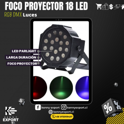 Foco Proyector 18 Led Rgb Dmx Audio Ritmico Luces Fiestas
