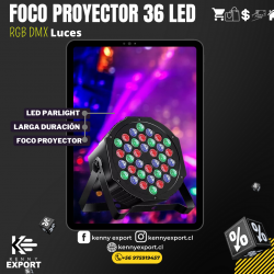 Foco Proyector 36 Led Rgb Dmx Audio Ritmico Luces Disco
