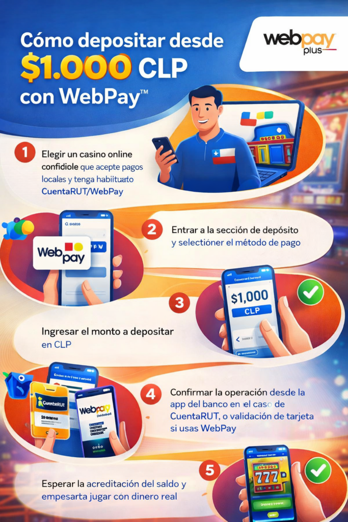 Cómo depositar con CuentaRUT y WebPay en Los mejores casinos online con dinero real en Chile